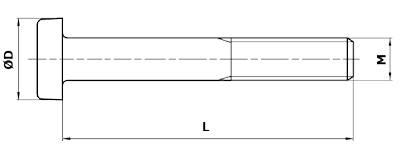 Dimensional diagram of a type A structural bolt.