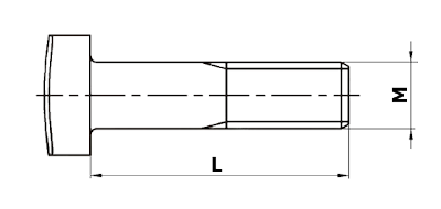 Dimensional diagram of a fish bolt, DIN 5903 type C