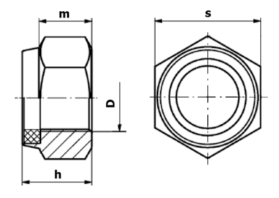 Dimensional diagram of a lug nut