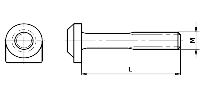 Dimensional diagram of a fish bolt, PN 02 1357, PN 02 1359