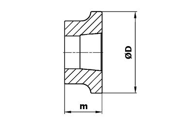 Dimensional diagram of a flanged bearing ring forging